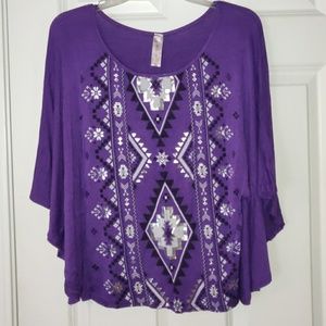 Addictive USA Flounce Tribal Print Top